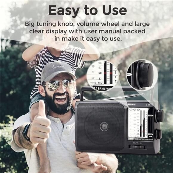 Weather AM FM Portable Radio with Best Reception, Transistor Radio, Battery - Picture 5 of 6